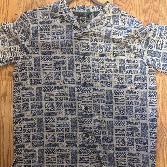 Blue Patterned Men's Shirt Havana Jim Size Large - Picture 1 of 7